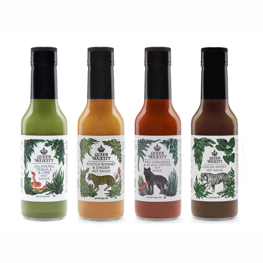Queen Majesty Hot Sauce Gift Set (4x 5oz Bottles) - Lucifer's House of Heat