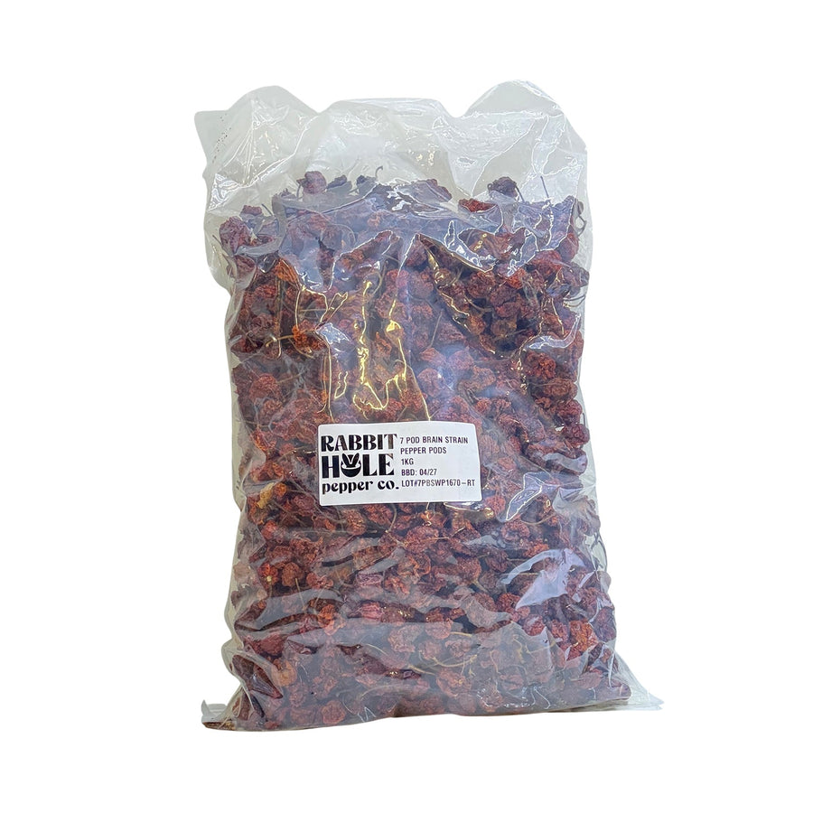 Bulk 7-Pot Brain Strain Dried Pepper Pods - Lucifer's House of Heat
