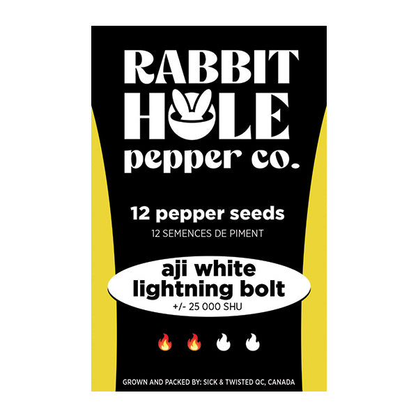 Aji White Lightning Bolt Hot Pepper Seeds - Lucifer's House of Heat