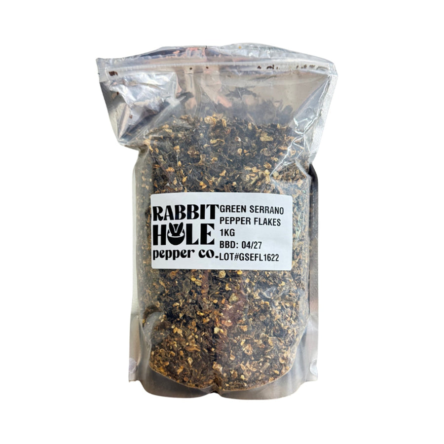 Bulk Green Serrano Pepper Flakes - Lucifer's House of Heat