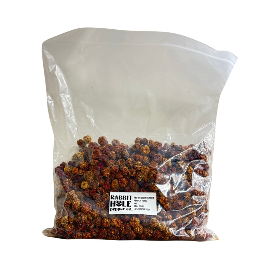 Bulk Scotch Bonnet Dried Pepper Pods - Lucifer's House of Heat