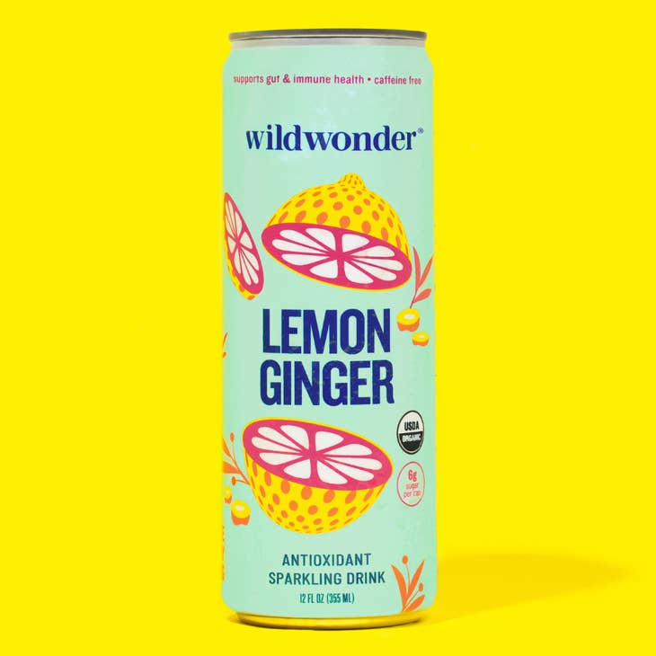 wildwonder Lemon Ginger Sparkling Antioxidant Drink - 355ml (Single Can) - Lucifer's House of Heat
