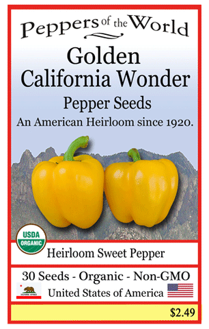 Bell Golden Cal Wonder Sweet Pepper Seeds ORG - Lucifer's House of Heat